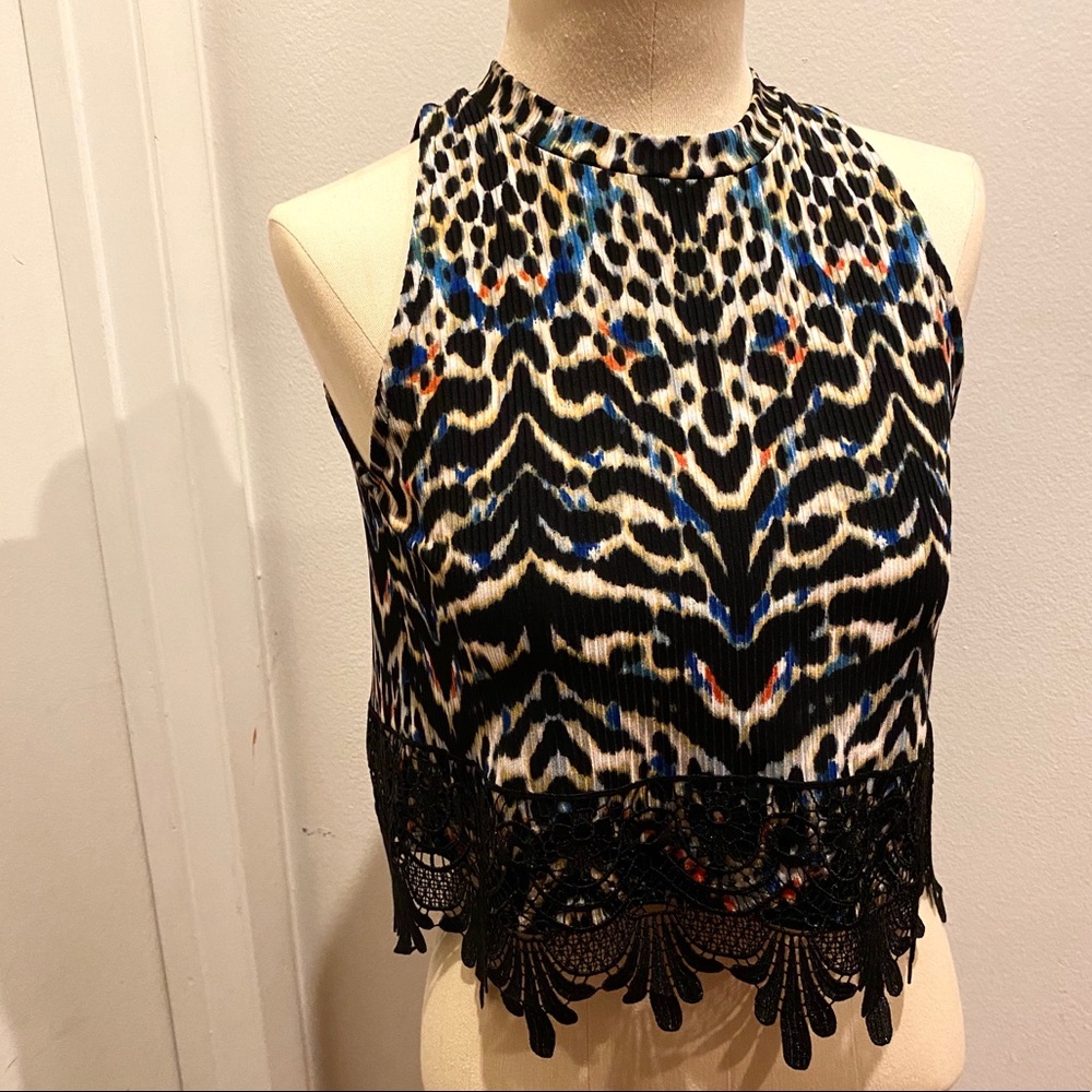 Leopard Tiger Embellished Top - Small